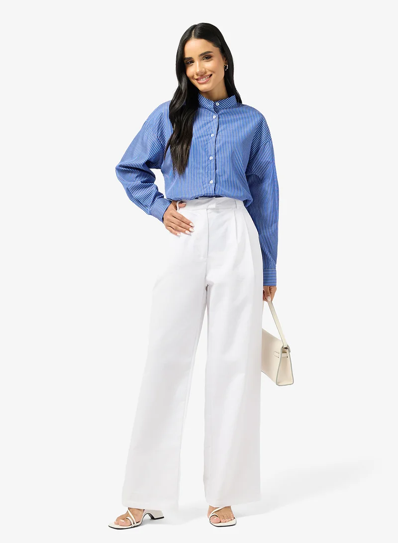 Ginger Oversize Stripe Button Down Shirt